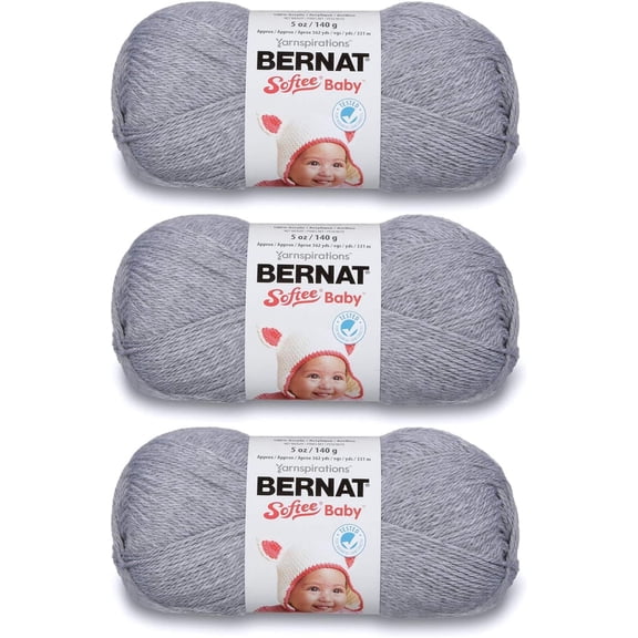 YANTONG Softee Baby Yarn Solids (3-Pack) Flannel 166030-30044
