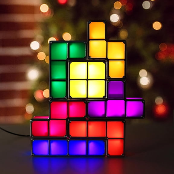YANTONG Stackable Night Light, 7 Colors LED Puzzle Light, 3D DIY Magic Puzzle Night Light, Novelty Desk Lamp for Room Decor and Teens Ideal Gift (Plug)