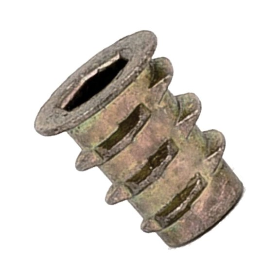 YANTONG Threaded Insert for Soft Wood, Zinc Hex-Flanged Thread Inserts 8-32 Internal Threads, 10mm Length Pack of 100