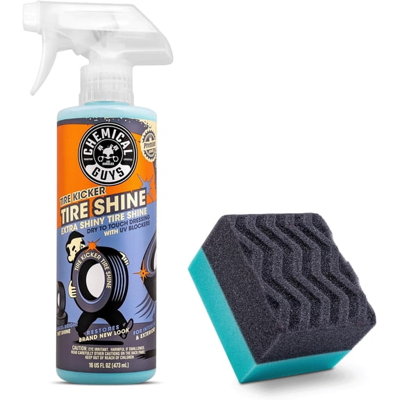 YANTONG Tire Kicker Sprayable Extra Glossy Tire Shine With Applicator (Works on Rubber, Vinyl & Plastic) Safe for Cars, Trucks, Motorcycles, RVs & More, 16 fl oz