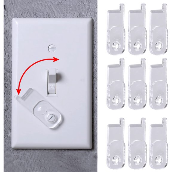 YANTONG Toggle Switch Plate Cover Guard 10 Pack Clear - Security, Circuit and Child Protection for Indoor/Outdoor Wall Plate Covers