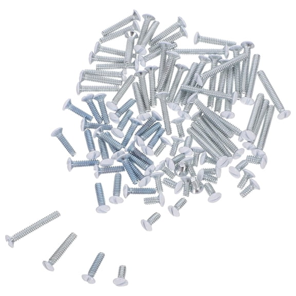 YANTONG Wall Plate Screws 6-32 Thread Flat Head Oval Receptacle Screws for Outlet Cover Switch Light Fixture Panels 100pcs Assorted Lengths 9/14/19/25mm for Electrical Wall Plates