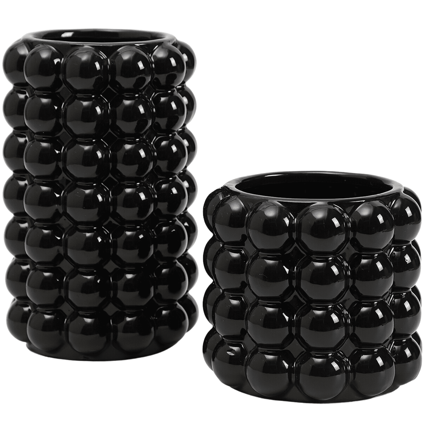 YANWE1 Bubble Vases, Black Ceramic Vases Set of 2, Boho Vases, Tall