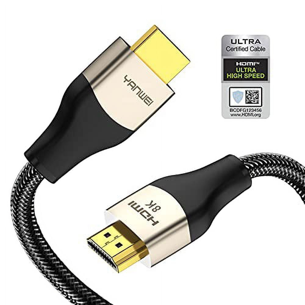 10k 8k 4k HDMI Cable 6.6 FT, Certified 48Gbps 1ms Ultra High Speed HDMI 2.1  Cable 4k 120Hz 144Hz 8k 60Hz 12bit ARC eARC DTS:X Dolby Atmos HDR10  Compatible for Mac Soundbar