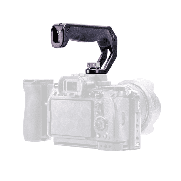 YANZUO Universal Top Handle Camera Hand Grip with 3 Cold Shoes, Ergonomic Silicone for NATO Rail & 1/4" Camera Cage