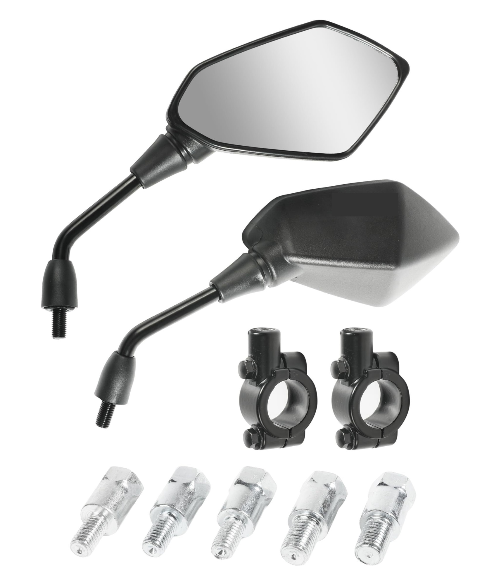 YANjidu Motorcycle Handlebar Rear View Side Mirrors with M8 M10 Bolt Fits Bike, Scooter, ATV, UTV, Dirt Bike