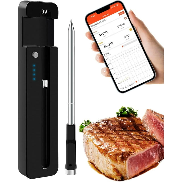 YAOAWE Wireless Smart Meat Thermometer Probe, Bluetooth Meat