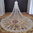 thumbnail image 1 of YAOLAN Bridal White Wedding Veil 118" Lace Appliques Edge Wedding Veil Accessories, 1 of 6