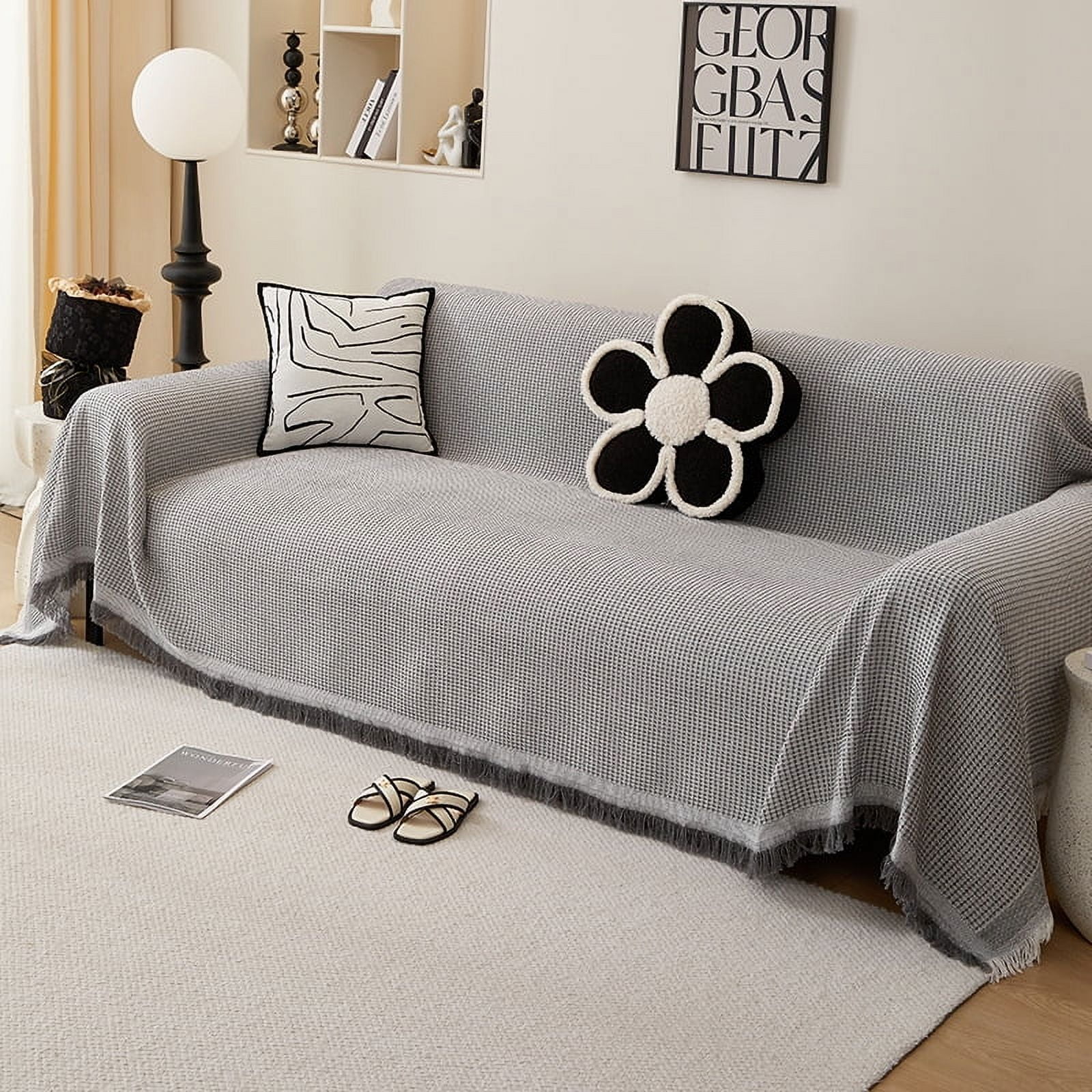 YAOLAN Cotton Sofa Cover Chenille Sofa Towels Furniture Protector 1 2 3 4 Seat Washable