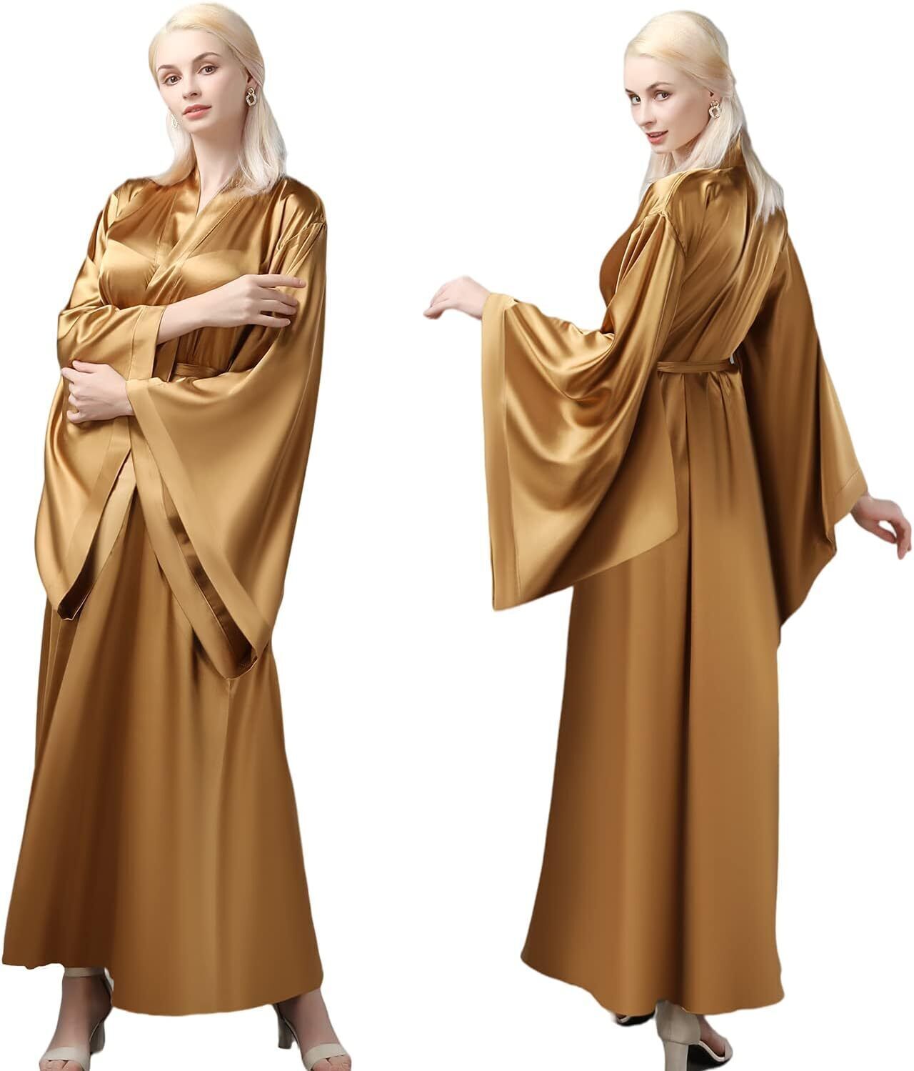 Women RobesWomen's Hooded Silk Robes Satin Kimono Robe Short Silky Bathrobe Bridesmaid Wedding