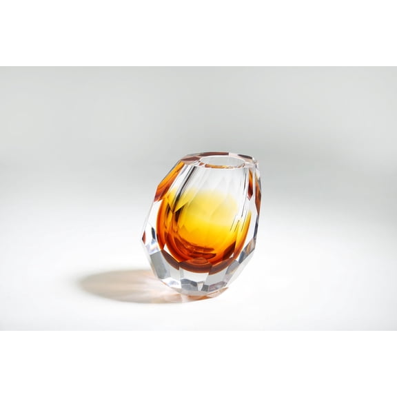 YAOYUAN Hand Blown Glass vase - Elegant mini Bud vases for Console Table Decor, Beautiful Blown Glass Decor & Diffuser, Perfect Home Decoration (Large)