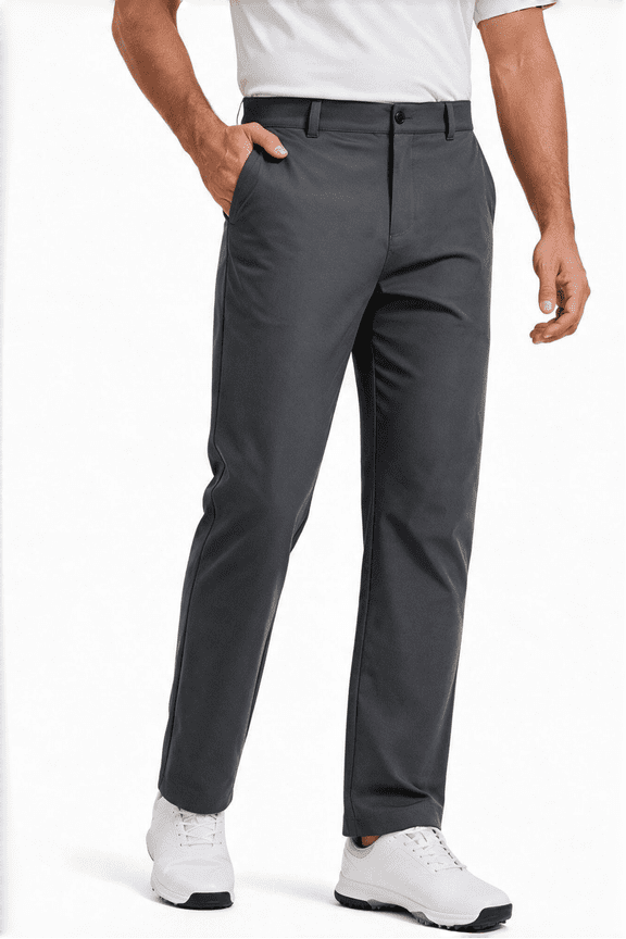 Men's Stretch Dress Pants, Quick Dry Business Casual Slacks, Straight Fit for Office, Golf & Travel, 30" Inseam