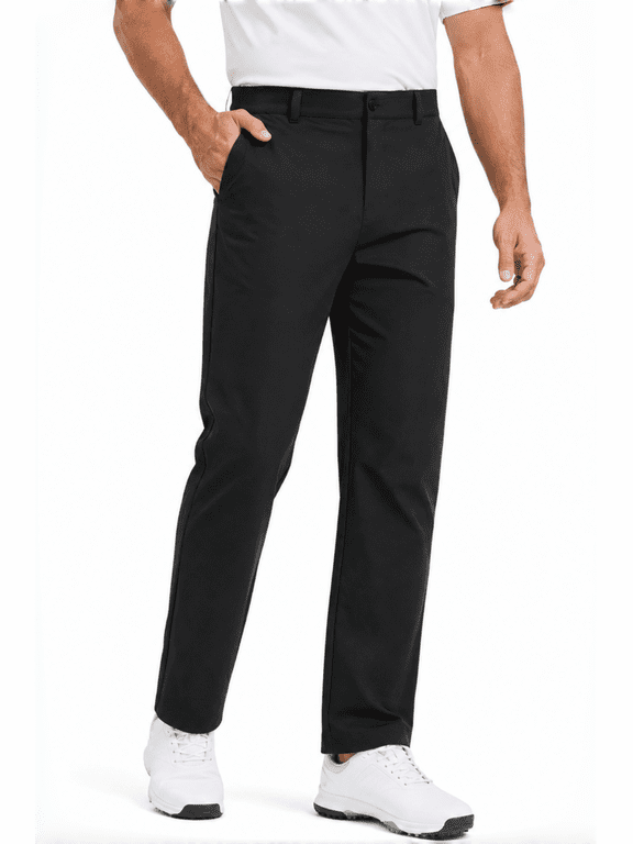 Men's Stretch Dress Pants, Quick Dry Business Casual Slacks, Straight Fit for Office, Golf & Travel, 30" Inseam