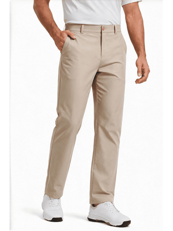 Men's Stretch Dress Pants, Quick Dry Business Casual Slacks, Straight Fit for Office, Golf & Travel, 30" Inseam