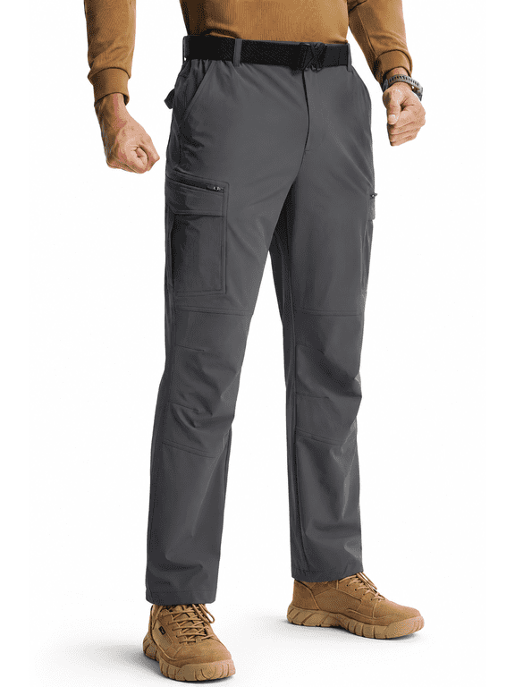 Men's Hiking Cargo Pants, Lightweight Stretch Quick Dry Water Resistant Outdoor Work Pants with 8 Pockets