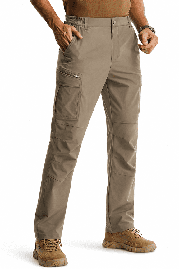 Men's Hiking Cargo Pants, Lightweight Stretch Quick Dry Water Resistant Outdoor Work Pants with 8 Pockets