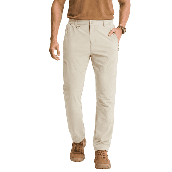 YAPPO Men's Lightweight Hiking Pants, Quick-Dry 4-Way Stretch Water-Resistant Outdoor Work Pants with 4 Pockets