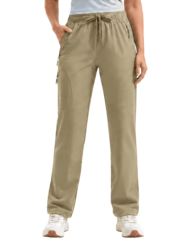Women's Hiking Pants Lightweight Quick Dry Cargo Pants, Water Resistant UPF 50+ Travel Outdoor Pants with 5 Zipper Pockets