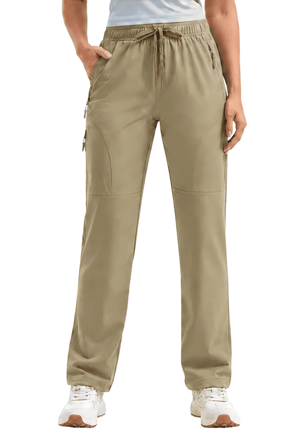 Women's Hiking Pants Lightweight Quick Dry Cargo Pants, Water Resistant UPF 50+ Travel Outdoor Pants with 5 Zipper Pockets