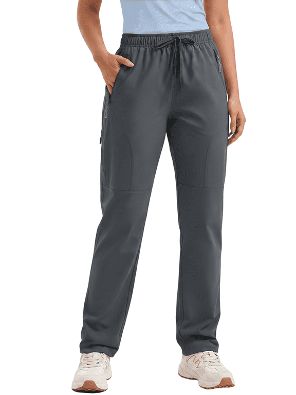 Women's Hiking Pants Lightweight Quick Dry Cargo Pants, Water Resistant UPF 50+ Travel Outdoor Pants with 5 Zipper Pockets