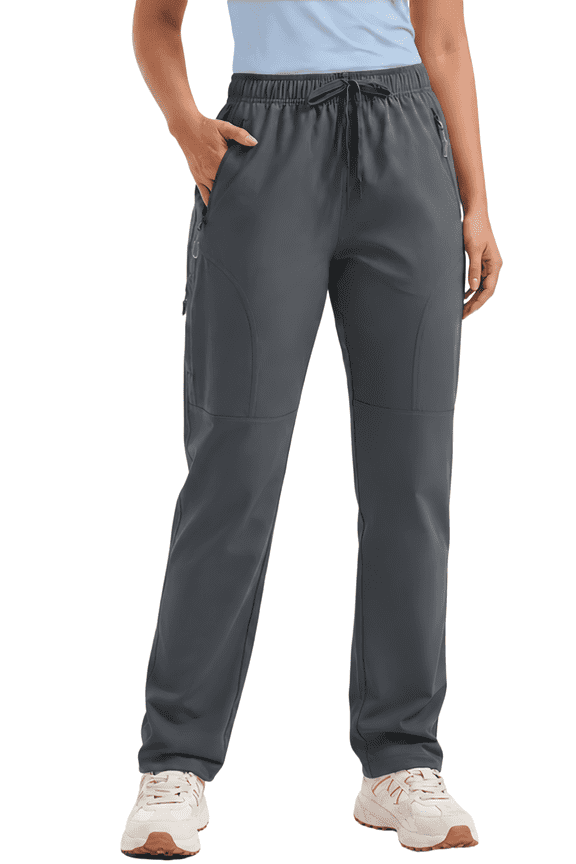 Women's Hiking Pants Lightweight Quick Dry Cargo Pants, Water Resistant UPF 50+ Travel Outdoor Pants with 5 Zipper Pockets