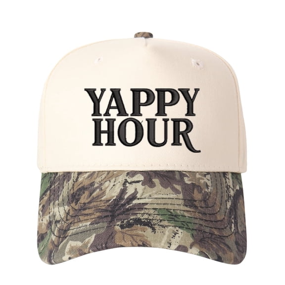 YAPPY HOUR Embroidered Patchwork Trucker Cap | Adjustable Unisex Snapback, Dog Life Essential