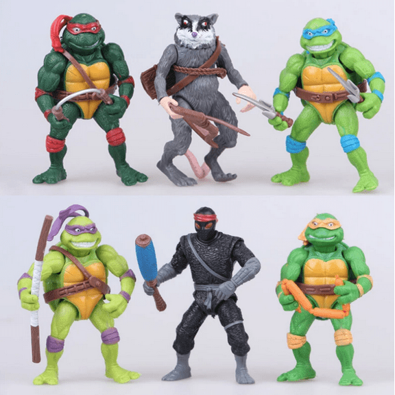 YARAKETA 6-Pack Ninja Turtle Figures - 4.8" Collectible Action Set, Detailed Mini Figures for Kids & Fans, Cake Toppers, Birthday Gift
