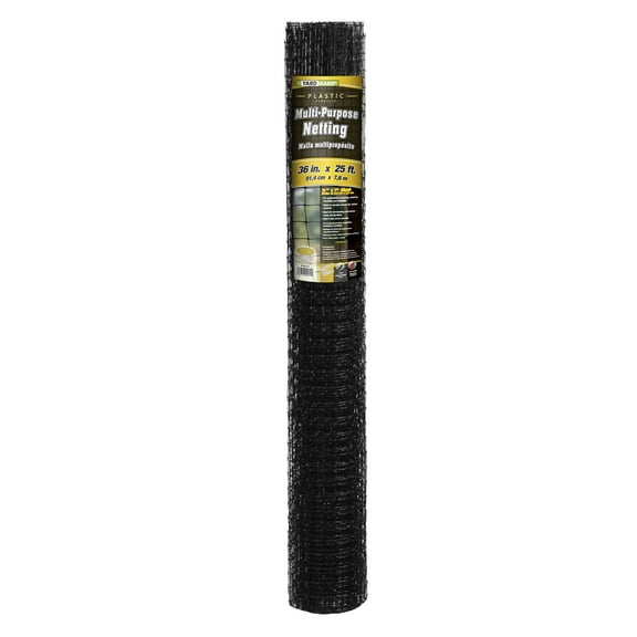 YARDGARD 1.25 Inch by 1 Inch Mesh, 3 Foot by 25 Foot Black Plastic Multi-Purpose Netting Fence