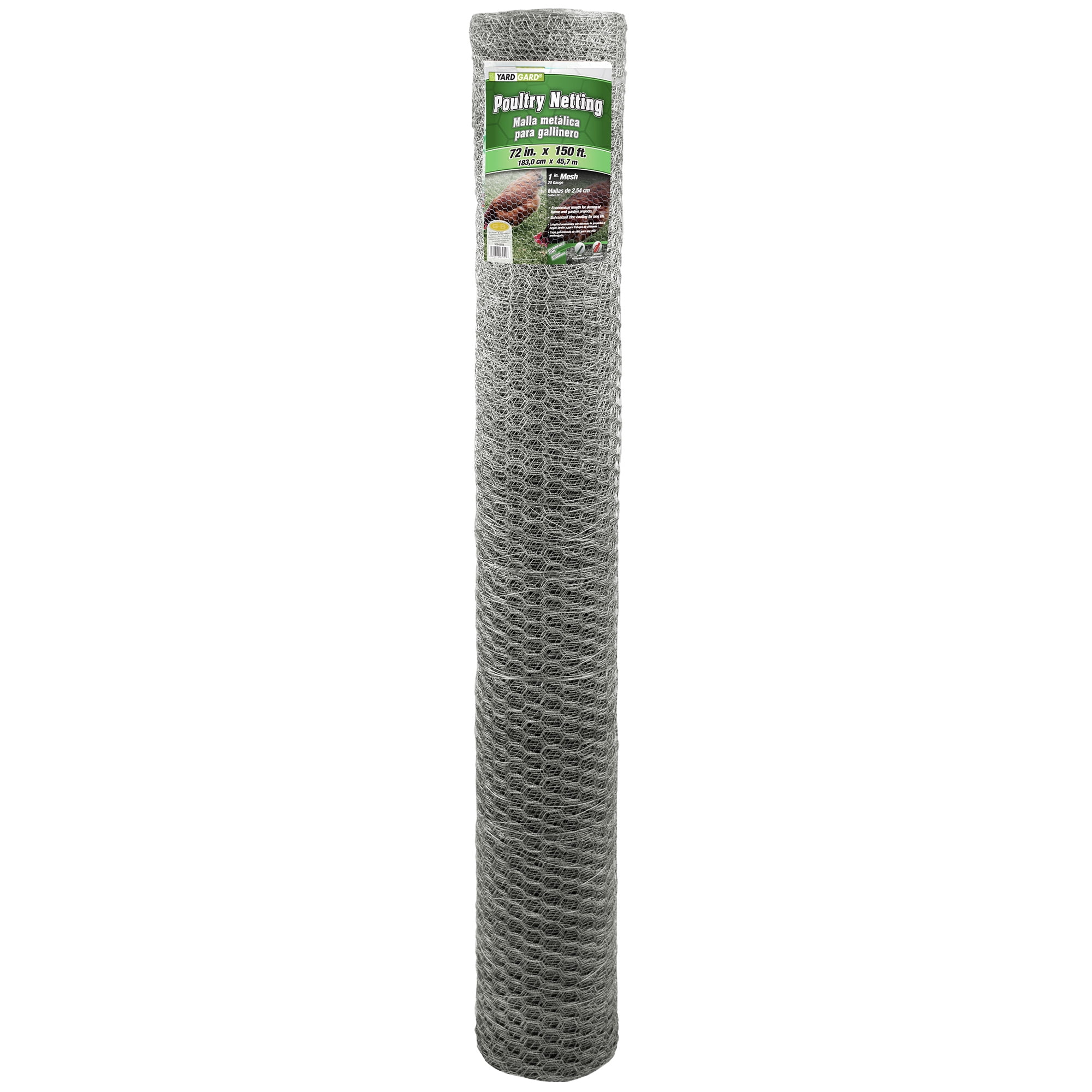 YARDGARD Galvanized Steel Poultry Netting, 72 inch x 150 foot, 20 Gauge ...