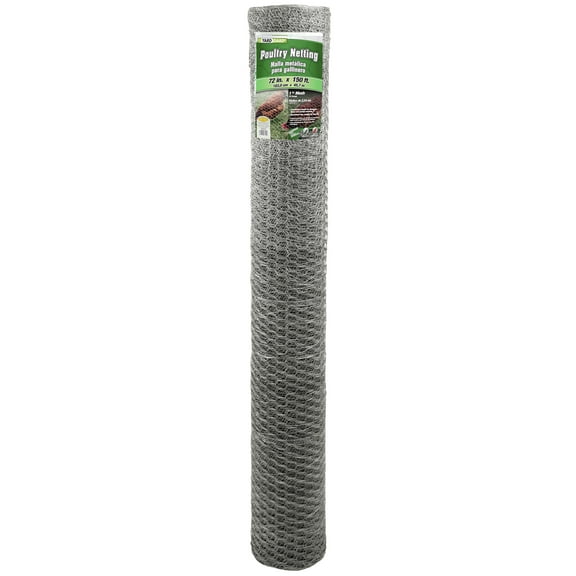 YARDGARD 150' x 72" Hexagonal Mesh Poultry Netting with Galvanized Steel
