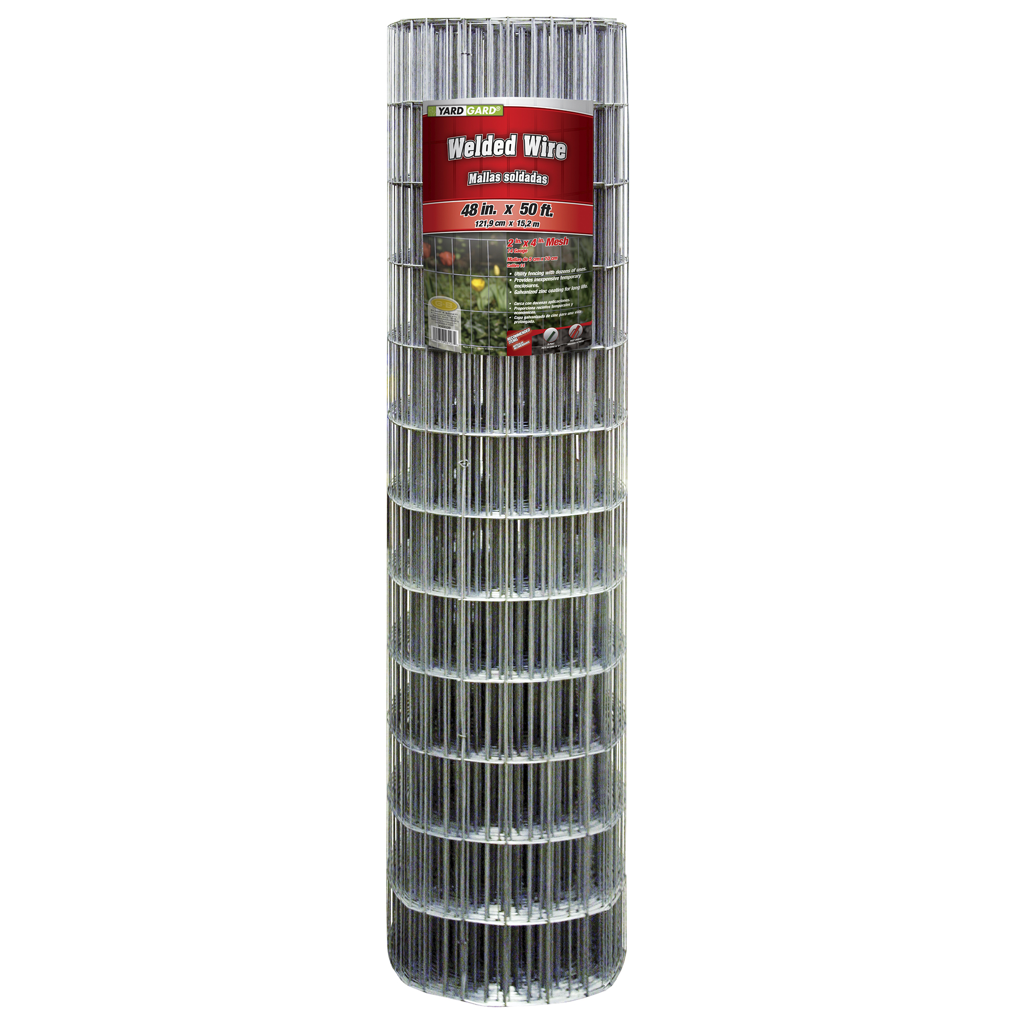 YARDGARD 2 Inch By 4 Inch Mesh, 48 Inch by 50 Foot Galvanized Welded Wire Fence - image 1 of 4