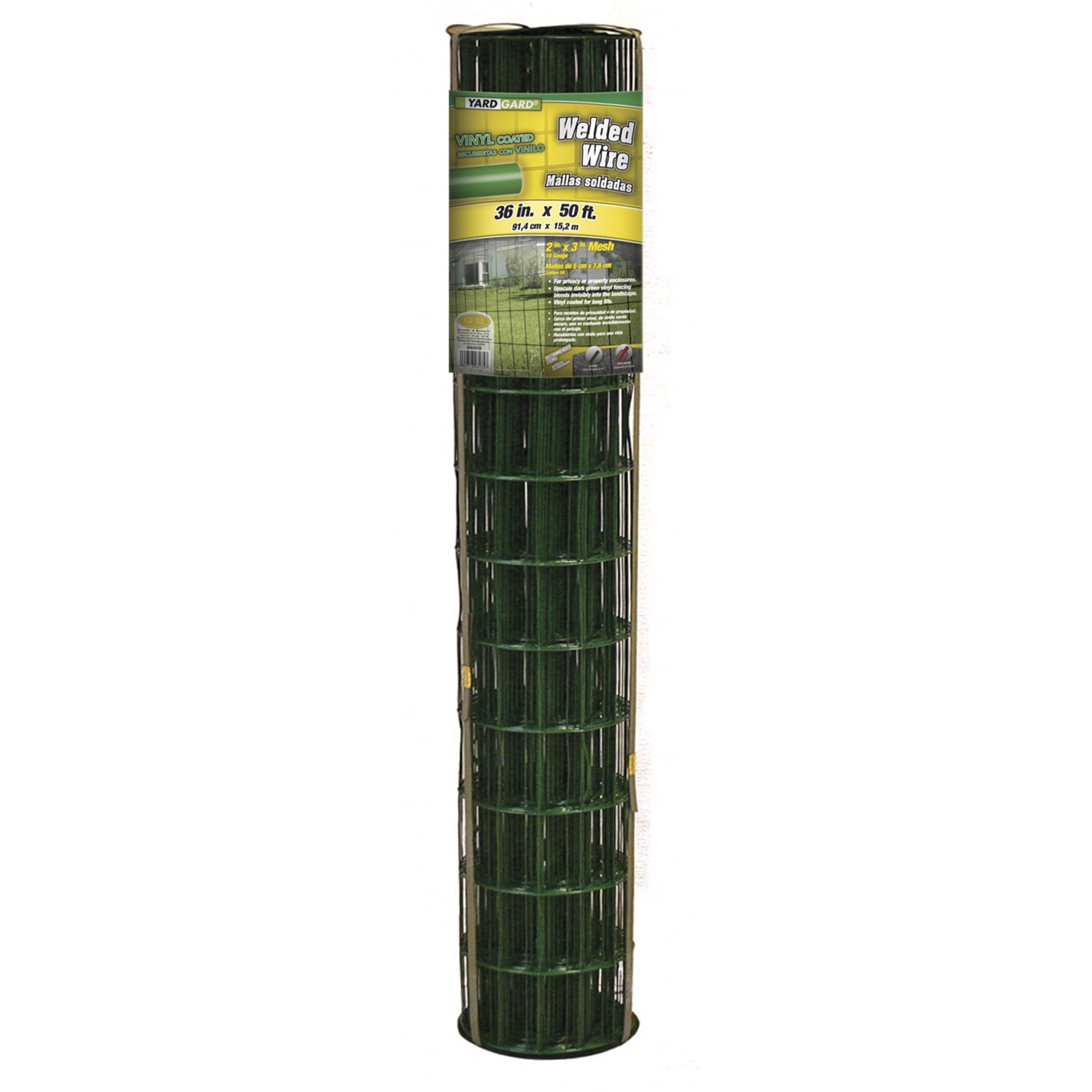 Green Vinyl Coated Steel Wire Fence, 36 Inch x 50 Foot