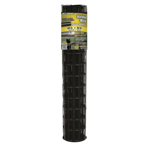 YARDGARD 3 Inch by 2 Inch Mesh, 48 Inch by 50 Foot 16 Gauge Black PVC Coated Welded Wire Fence