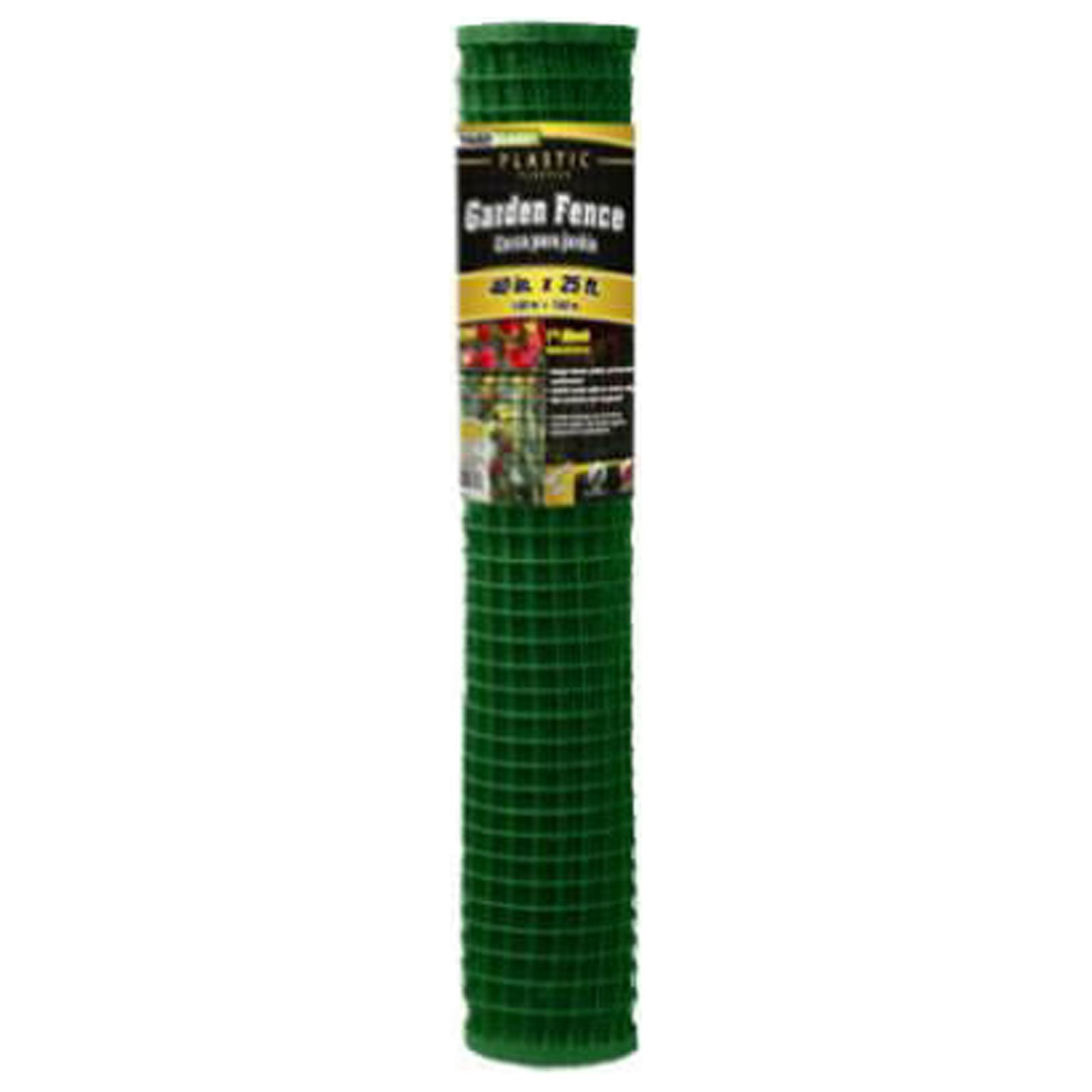 Green 40-Inch x 25-Foot Plastic Garden Fence