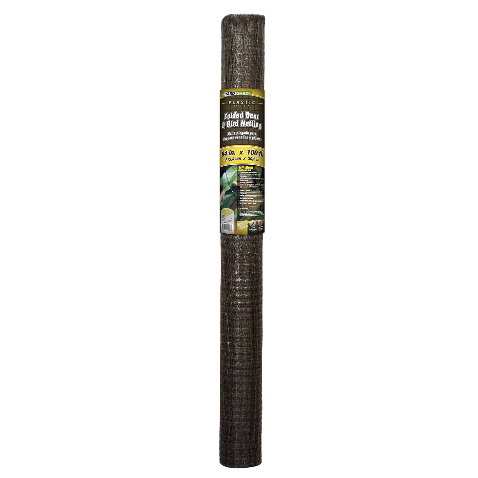 Black Vinyl Outdoor Deer and Bird Netting, 7 ft x 100 ft