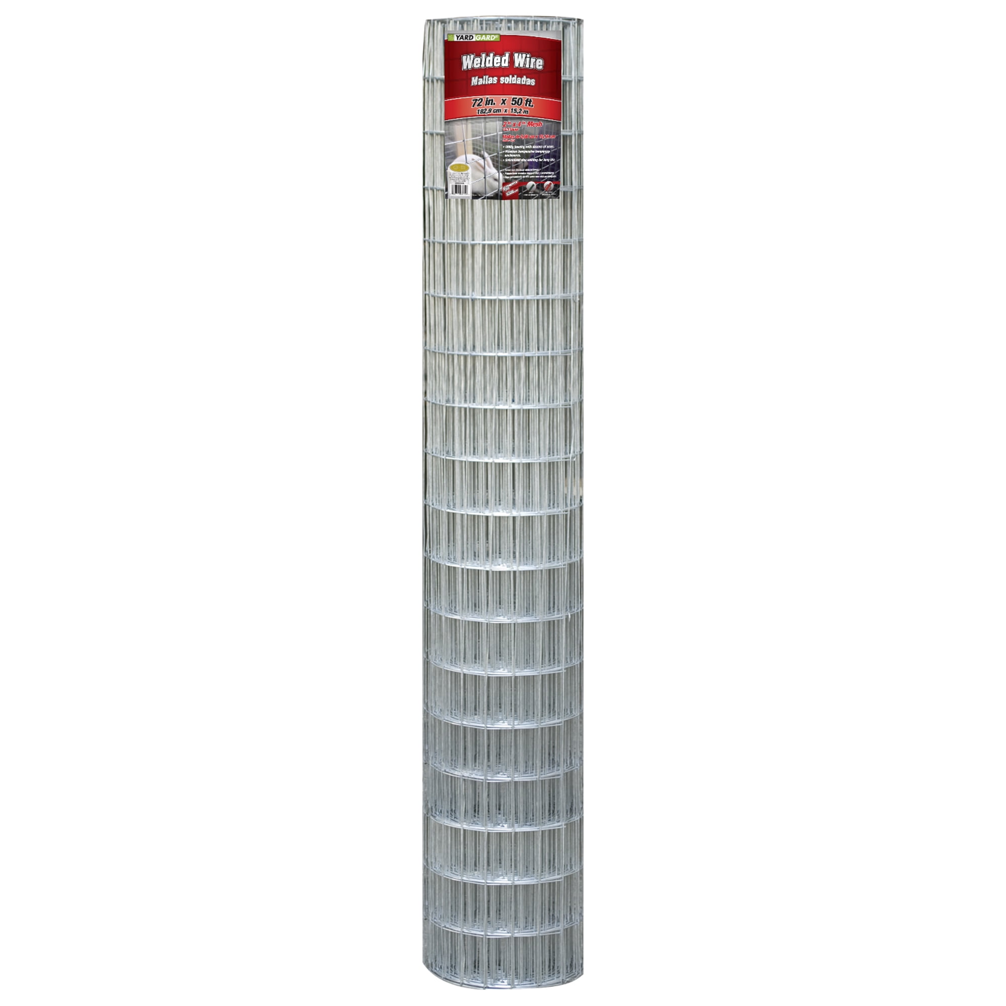 YARDGARD 72 inch by 50 foot 12.5 gauge 4 inch by 2 inch mesh galvanized welded wire