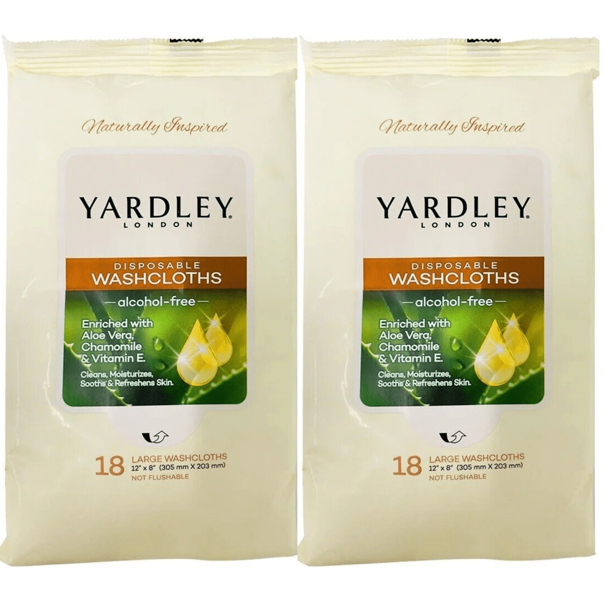 YARDLEY LONDON disposable washcloths alcoholfree enriched with Aloe
