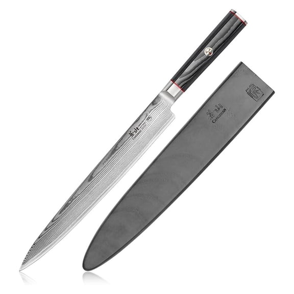 YARI Series 10-inch Sashimi Knife with Sheath, X-7 Damascus Steel, 501295