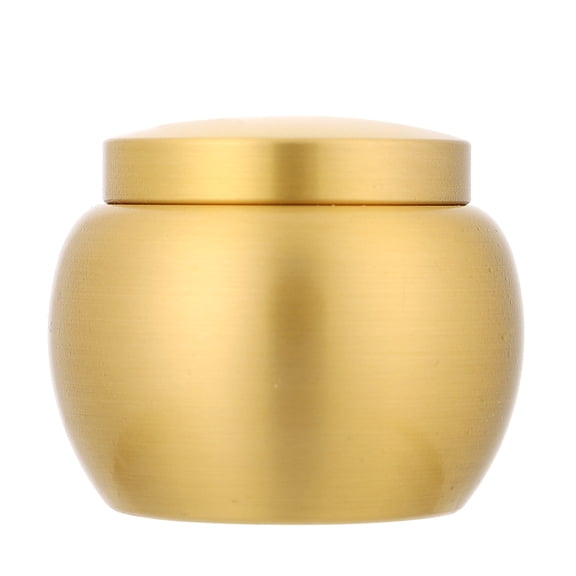 HOOWIFFY Copper Powder Jar Yarnow Golden Sealed Home Storage for Tea and Incense