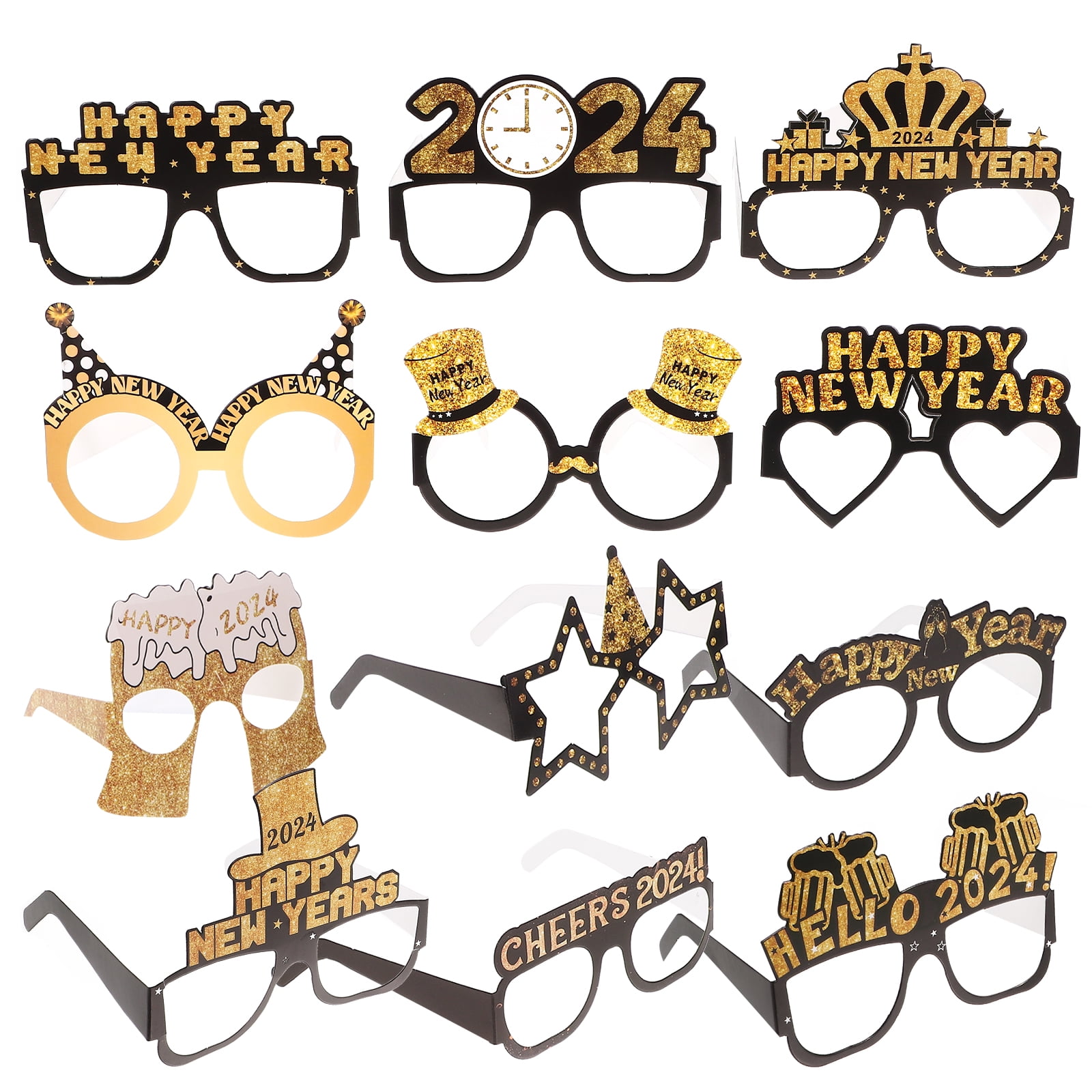 YARNOW 2 Sets New Years Eve Glasses 2024 Celebration Party Glasses Theme Party Favors