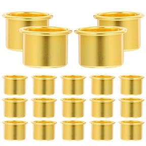 YARNOW 30pcs Simple Metal Candle Cup Pillar Candle Holder Festival Party Diy Candlestick Aluminum Candle Tray