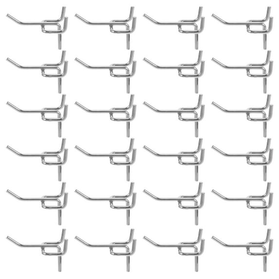 YARNOW 50 PCS Carbon Steel Peg Board Pegboard Hooks Garage Work Shop Storage Display Organization Steel Hanging Tool (Silver)