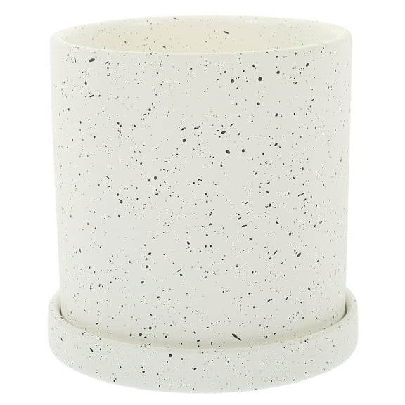 YARNOW Ceramic Flower Pot Flower Cactus Planter Succulent Plant Flowerpot With Tray