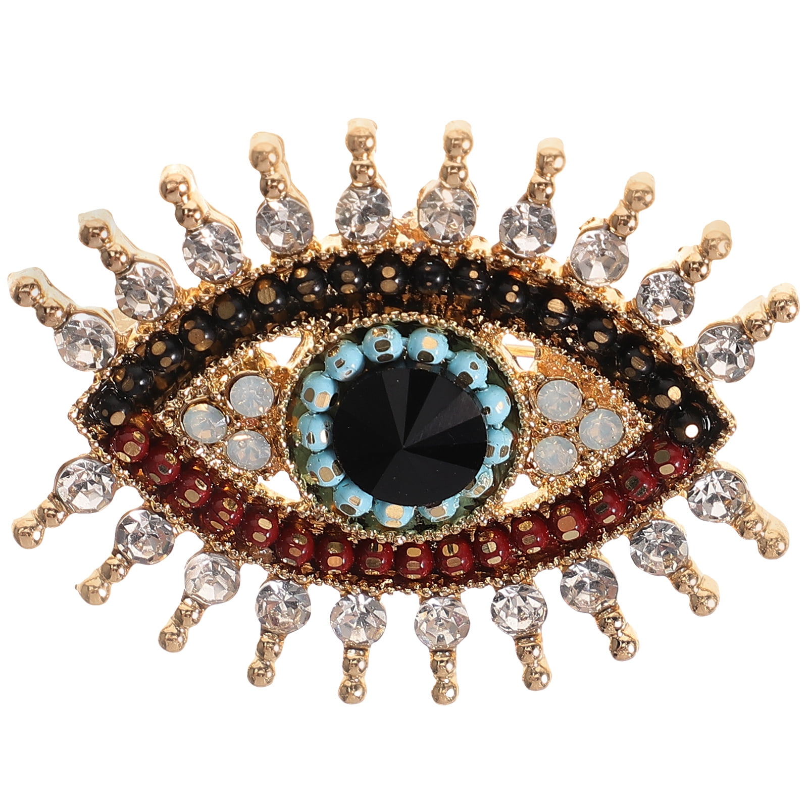 YARNOW Devil Eye Brooch Pin Crystal Scarf Shawl Brooch Clip Decoration