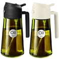 thumbnail image 1 of YARRAMATE 2-in-1 Olive Oil Sprayer & Dispenser with Stickers, 16oz Dark Glass Oil Bottle for Cooking, Black&White, 1 of 8