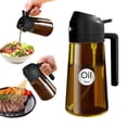 thumbnail image 1 of YARRAMATE 16oz/470ml Oil Sprayer for Cooking w/ Stickers, 2 in 1 Light Blocking Dark Amber Glass Olive Oil Dispenser Bottle for Air Fryer, BBQ (Black), 1 of 8