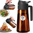 thumbnail image 1 of YARRAMATE 16oz/470ml Oil Sprayer for Cooking w/ Stickers, 2 in 1 Light Blocking Dark Amber Glass Olive Oil Dispenser Bottle for Air Fryer, BBQ (Black), 1 of 8
