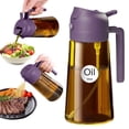 thumbnail image 1 of YARRAMATE 2-in-1 Olive Oil Sprayer & Dispenser with Stickers, 16oz Dark Glass Oil Bottle for Cooking, Purple, 1 of 8