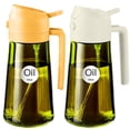 thumbnail image 1 of YARRAMATE 2PCS 16oz/470ml Oil Sprayer w/ Stickers, 2 in 1 Olive Oil Dispenser Bottle, Dark Green Glass Oil Bottle for Air Fryer, BBQ (White & Orange), 1 of 8
