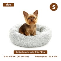 YARRAMATE Dog & Cat Bed, Washable and Anti-Slip Plush Pet Sleeping Mat, Comfort Round Pet Bed for Small Dogs (16"x16"x6")